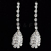 Brass Crystal Rhinestone Pendant Necklaces & Stud Dangle Earrings Sets FS-WG236C2-01-3