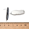 304 Stainless Steel Pave Natural Paua Shell Stud Earring Findings STAS-Z125-02P-3