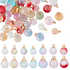 70Pcs 14 Styles Transparent Spray Painted Glass Pendants GLAA-GA0002-16-1