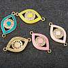 5Pcs 5 Colors Brass Micro Pave Clear Cubic Zirconia Links KK-SZ0001-75-5