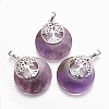 Natural Amethyst Pendants G-F573-C20-1