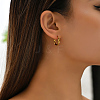 Fashionable Stainless Steel Twist Hoop Earrings RQ5508-1