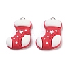 Christmas Theme Opaque Resin Pendants RESI-N039-105-2