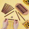 30Pcs Waxed Round Wooden Sticks WOOD-OC0004-51-3