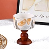 Column Porcelain Candle Holder with Wood Base PW-WG0EC41-04-1