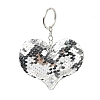 PVC Reflective Sequin Heart Pendant Keychain KEYC-L033-01P-05-1