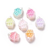 UV Plating Rainbow Iridescent Acrylic European Beads X-SACR-E009-43-1