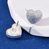 Brass Textured Stud Earrings EJEW-A143-02B-S-3