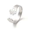 Non-Tarnish 304 Stainless Steel Open Cuff Rings for Women RJEW-G291-04P-1