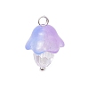 Mushroom Transparent Glass Pendants PALLOY-JF03654-02-3
