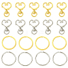 10Pcs Heart Shape Zinc Alloy Swivel Lobster Clasps IFIN-YW0003-88G-2