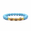 8mm Round Synthetic Turquoise Beaded Stretch Bracelets RC6467-4-1