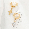 201 Stainless Steel Cross Hoop Earrings LS-XZ9263-6