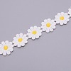 Daisy Sun Flower Decorating Polyester Lace Trims OCOR-WH0064-26B-2