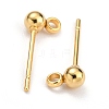 304 Stainless Steel Ball Post Stud Earring Findings X-STAS-Z035-01G-E-2