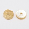 Flat Round Natural Akoya Shell Beads SHEL-N034-11-3