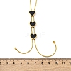 Triple Heart 304 Stainless Steel & Black Plastic Y Necklaces for Women NJEW-U032-13G-02-5