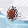 Oval Synthetic Goldstone Finger Rings RJEW-M063-01P-15-3