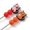 12Pcs 12 Styles Silicone Cat Shape Bead with Stainless Steel Knitting Needles AJEW-ME00026-3