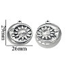 304 Stainless Steel Pendants STAS-WH0027-91B-P-1
