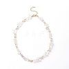 Natural Quartz Crystal Chips & Pearl Beaded Necklace NJEW-JN04008-02-1