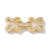 Rack Plating Brass Micro Pave Clear Cubic Zirconia Fold Over Clasps KK-NH0002-03E-G-1