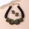 Shell Shape Alloy Rhinestone Multilayer Pendant Necklaces & Stud Earrings Sets WG942CA-02-1