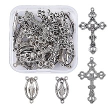 Rosary Cross and Center Sets for Rosary Bead Necklace Making TIBEP-TA0002-14AS