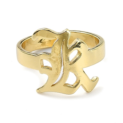 Brass Open Cuff Ring RJEW-B051-44G-1
