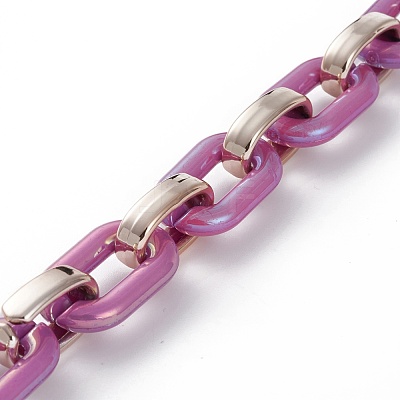 Handmade Opaque Acrylic Cable Chains AJEW-JB00890-07-1
