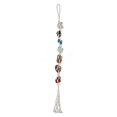 Chakra Nuggets Natural Gemstone Pendant Decorations HJEW-WH0036-123-1