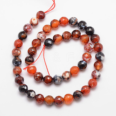 Natural Fire Crackle Agate Bead Strands G-K166-07F-8mm-12-1