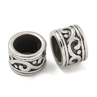 316 Surgical Stainless Steel Large Hole Beads Hand Polished STAS-Q326-09AS-07-1