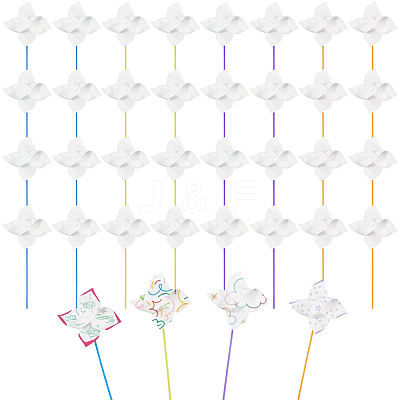Paper & PVC Blank DIY Pinwheels Craft for Kids Art and Craft FIND-CP0003-26B-1