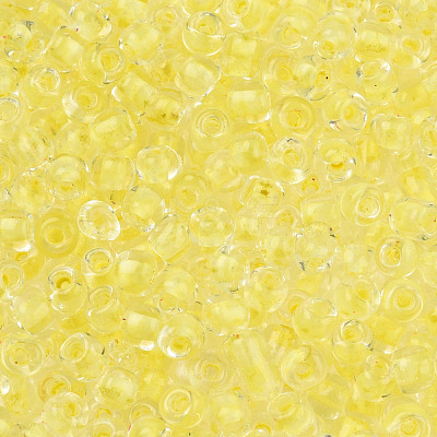 Glow in the Dark Luminous Transparent 8/0 Glass Seed Beads SEED-YWC0001-01G-1