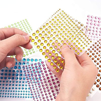Transparent Acrylic Rhinestone Sticker DIY-WH0012-03-1