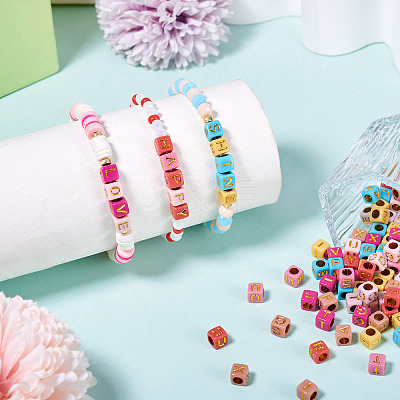 48G 8 Colors Opaque Acrylic Beads OACR-TA0003-51-1