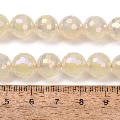 Electroplated Natural Agate Beads Strands G-B191-A07-10mm-02-1