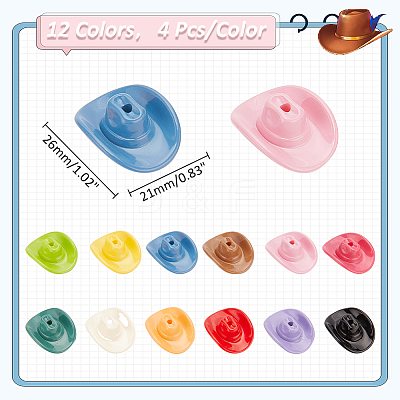 48Pcs 12 Colors Opaque Acrylic Beads SACR-PH0002-23-1