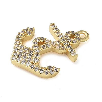 Brass Micro Pave Cubic Zirconia Pendants KK-C086-13G-02-1
