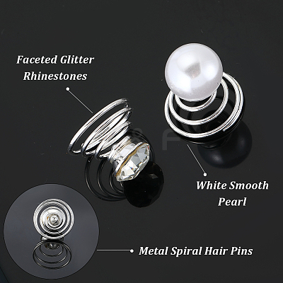 40Pcs 2 Styles Spiral Hair Pin Coil Iron Hair Accessories OHAR-SP0001-10A-1