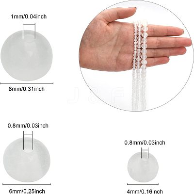 3 Strands 3 Styles Natural Selenite Beads Strands G-CA0001-59-1