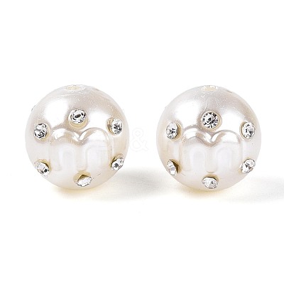 ABS Plastic Imitation Pearl Round Beads SACR-T017-76B-1