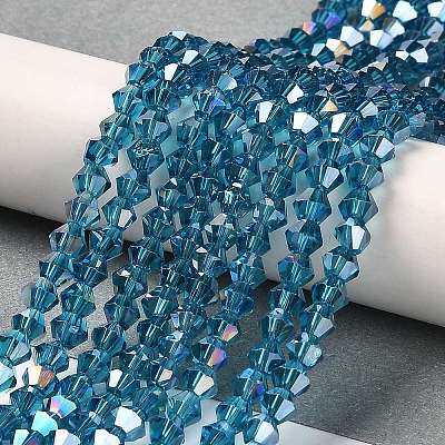 Transparent Electroplate Glass Beads Strands GLAA-F029-3mm-A01-1