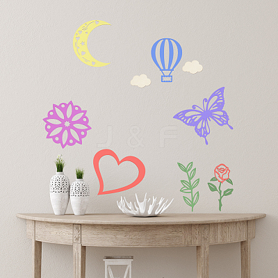 Unfinished Wood Chip Wall Decoration Set DIY-WH0430-950-1
