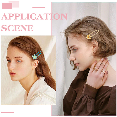 4 Sets Iron Snap Hair Clips AJEW-SC0003-37A-01-1