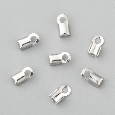 Tarnish Resistant 304 Stainless Steel Fold Over Crimp Cord Ends STAS-M009-01A-1