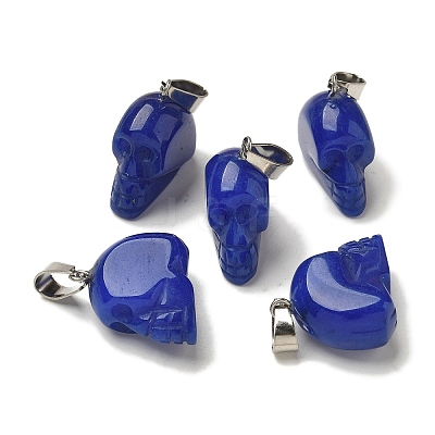 Dyed Natural White Jade Pendants G-Z067-02P-09-1