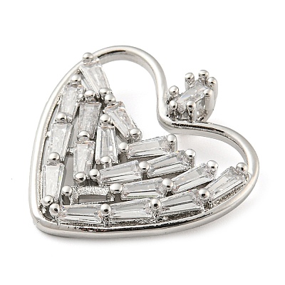 Rack Plating Brass Micro Pave Cubic Zirconia Pendants KK-C044-19P-1