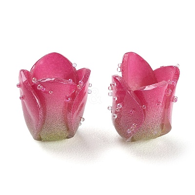 4-Petal Opaque Acrylic Bead Caps SACR-D007-07A-1